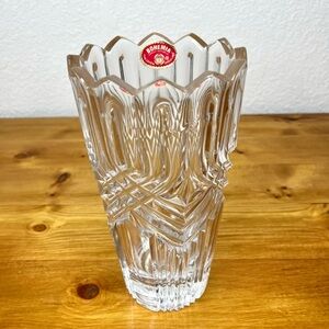 Vintage Bohemia Czech Republic 24% Lead Crystal Cut Vase Luxury